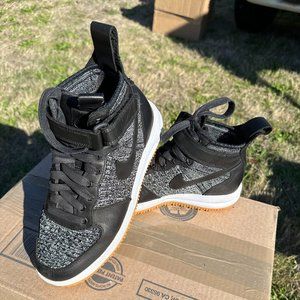 Nike Lunar Force 1 Flyknit Workboot Black/White-Wolf Grey Men's 7 855984-001